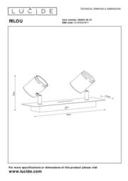 Lucide 'RILOU' Dimmable Rotatable Indoor LED Twin Ceiling Spotlight GU10 in White - thumbnail 4