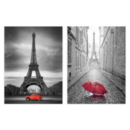 Artery8 Wall Art Print Views Of The Eiffel Tower Paris Set Of 2 s Living Room Aesthetic Photograph A4 - thumbnail 1