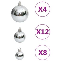 Berkfield Home 111 Piece Christmas Bauble Set Silver Polystyrene - thumbnail 6