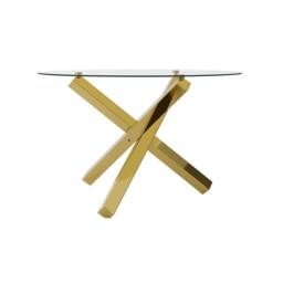 Wyld Haus San Sebastian Clear Glass Round Dining Table 4 Seater - thumbnail 4