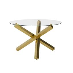 Wyld Haus San Sebastian Clear Glass Round Dining Table 4 Seater - thumbnail 3