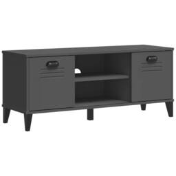 Berkfield Home Shoe Bench VIKEN Anthracite Grey 106x35x45 cm Engineered Wood in Dark Grey - Size: 106 x 35 x 45 cm - thumbnail 1