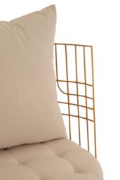Orsina Luxurious Gold Finish Chair With Cushion, Fabric Upholstered Arm Chair For Bedroom, Stylish Armchair - thumbnail 5
