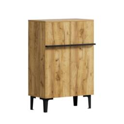 Merax Entryway 60cm Minimalist Shoe Cabinet with Adjustable Shelves in Light Oak - thumbnail 9