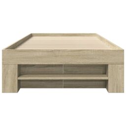 Berkfield Home Bed Frame without Mattress Sonoma Oak 90x200 cm Engineered Wood in Brown - thumbnail 5