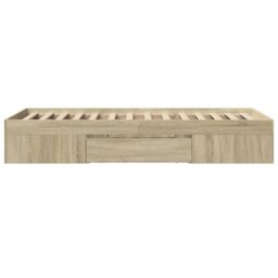 Berkfield Home Bed Frame without Mattress Sonoma Oak 90x200 cm Engineered Wood in Brown - thumbnail 6