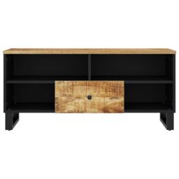 Berkfield Home TV Cabinet 100x33x46 cm Solid Wood Mango&Engineered Wood in Brown - Size: 100 x 33 x 46 cm - thumbnail 4