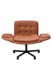 Living and Home Ergonomic Faux Leather Office Chair with Wide Seat & Extendable Arms in Brown - thumbnail 2