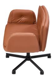 Living and Home Ergonomic Faux Leather Office Chair with Wide Seat & Extendable Arms in Brown - thumbnail 4