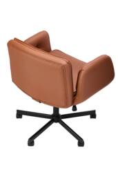 Living and Home Ergonomic Faux Leather Office Chair with Wide Seat & Extendable Arms in Brown - thumbnail 5