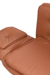 Living and Home Ergonomic Faux Leather Office Chair with Wide Seat & Extendable Arms in Brown - thumbnail 6