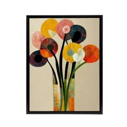 "Artery8 Abstract Flower Bouquet in Vase Floral Framed Canvas Wall Art Print - Size: W24"" x H32""" - thumbnail 1