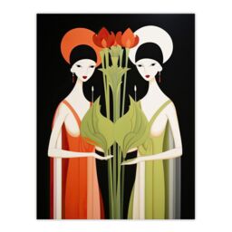 "Wee Blue Coo Wall Art Print For The Love Of Veggies Nature Provides Two Vegan Red Green Graphic Design Poster - Size: W18"" x H24""" - thumbnail 1