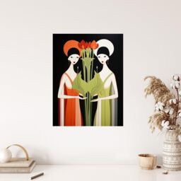 "Wee Blue Coo Wall Art Print For The Love Of Veggies Nature Provides Two Vegan Red Green Graphic Design Poster - Size: W18"" x H24""" - thumbnail 4