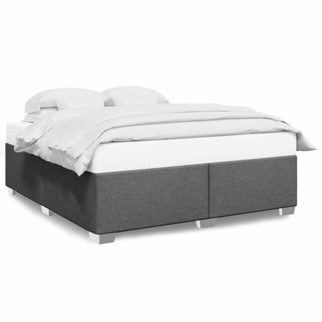 Berkfield Home Bed Frame without Mattress Dark Grey¬†Super King Fabric in Grey - Size: Super King - image 1