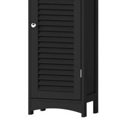 Levede Tall Bathroom Cabinet Freestanding Slim Bathroom Storage Cupboard Unit in Black - thumbnail 7
