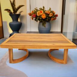 Direct Wicker Acacia Wooden Garden Coffee Table, Outdoor Patio Tea Table in Brown - Size: 1 Pack