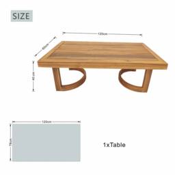 Direct Wicker Acacia Wooden Garden Coffee Table, Outdoor Patio Tea Table in Brown - Size: 1 Pack - thumbnail 2