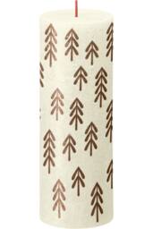 KDMD Bolsius Rustic Soft Pearl Silhouette Pillar Candle with Tree 190mm x in Ivory