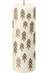 KDMD Bolsius Rustic Soft Pearl Silhouette Pillar Candle with Tree 190mm x in Ivory - thumbnail 2