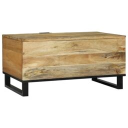 Berkfield Home Coffee Tables with Shelf Geometric Brown 80 x 50 x 40 cm Solid mango wood - thumbnail 5
