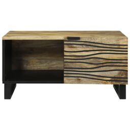 Berkfield Home Coffee Tables with Shelf Geometric Brown 80 x 50 x 40 cm Solid mango wood - thumbnail 3
