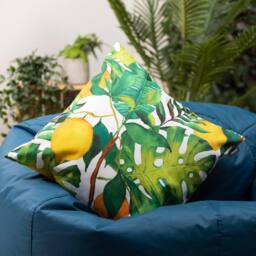 icon Indoor & Outdoor Waterproof Cushion Set of 2 Lemon Leaf Waterproof Cushion in Yellow - Size: 43 cm x 43 cm - thumbnail 2
