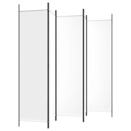 Berkfield Home 5-Panel Room Divider White 250x200 cm Fabric - thumbnail 5