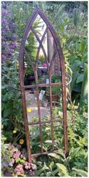 Inspirational Gifting Metal Rustic Gothic Arch Slimline Mirror 1m Tall in Brown - thumbnail 5