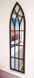 Inspirational Gifting Metal Rustic Gothic Arch Slimline Mirror 1m Tall in Brown - thumbnail 2