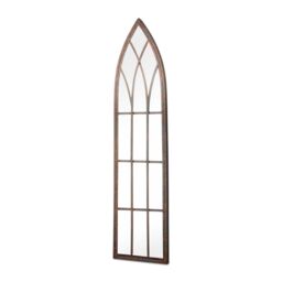 Inspirational Gifting Metal Rustic Gothic Arch Slimline Mirror 1m Tall in Brown - thumbnail 1