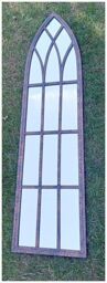 Inspirational Gifting Metal Rustic Gothic Arch Slimline Mirror 1m Tall in Brown - thumbnail 6