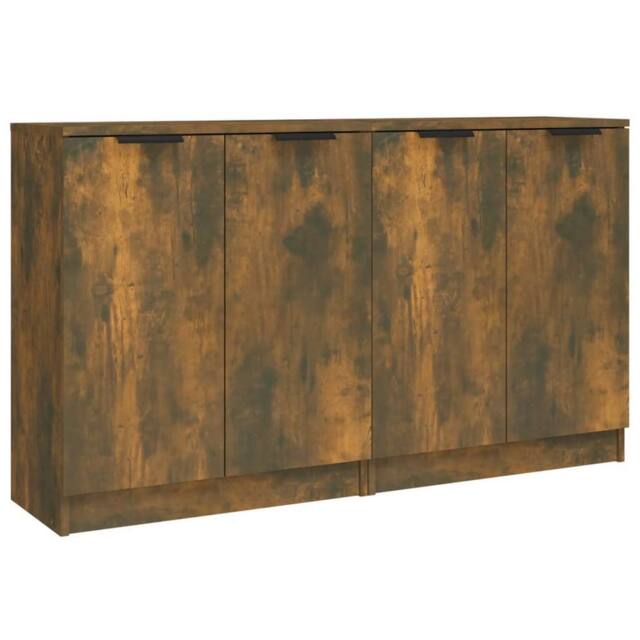 Berkfield Home Sideboards 2 pcs Smoked Oak 60x30x70 cm Engineered Wood in Brown - Size: 60 x 30 x 70 cm - image 1