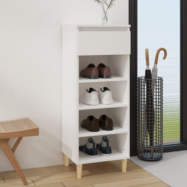 Berkfield Home Shoe Cabinet White 40x36x105 cm Engineered Wood - Size: 40 x 36 x 105 cm - image 1