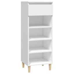 Berkfield Home Shoe Cabinet White 40x36x105 cm Engineered Wood - Size: 40 x 36 x 105 cm - thumbnail 2
