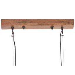 Wyld and Coco Handmade Mango Wood Pendant Lamp Boho-Industrial Shade in Brown - thumbnail 7