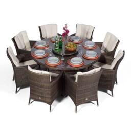 Thats Furniture Savannah Round 8 Seater Rattan Patio Dining Set in Brown - thumbnail 4