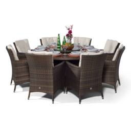 Thats Furniture Savannah Round 8 Seater Rattan Patio Dining Set in Brown - thumbnail 6