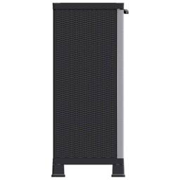 Berkfield Home Plastic Cabinet 68x39x92 cm Rattan Design in Grey - Size: 68 x 39 x 92 cm - thumbnail 4