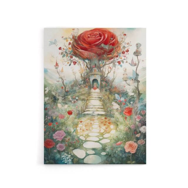 "Artery8 Alice in Rose Garden at Wonderland Canvas Wall Art Print - Size: W18"" x H24""" - image 1