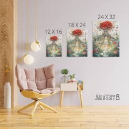 "Artery8 Alice in Rose Garden at Wonderland Canvas Wall Art Print - Size: W18"" x H24""" - thumbnail 4