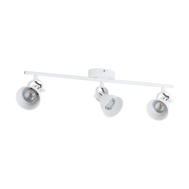 Loops Flush 3 Spot Ceiling Light Colour White Shade Bulb GU10 3x3.3W Included - image 1
