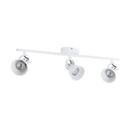 Loops Flush 3 Spot Ceiling Light Colour White Shade Bulb GU10 3x3.3W Included - thumbnail 1