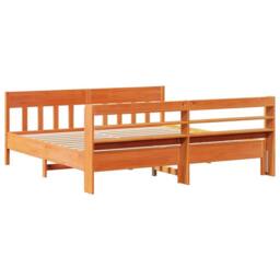 Berkfield Home Decorative Bed Frame without Mattress Wax Brown 200x200 cm Solid - thumbnail 6