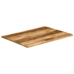 Berkfield Home Table Top Live Edge 110x80x2.5 cm Solid Wood Rough Mango in Brown - thumbnail 2