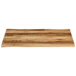 Berkfield Home Table Top Live Edge 110x80x2.5 cm Solid Wood Rough Mango in Brown - thumbnail 3