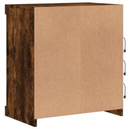 Berkfield Home Sideboard with LED Lights Smoked Oak 60.5x37x67 cm in Brown - thumbnail 8