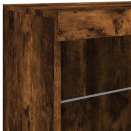 Berkfield Home Sideboard with LED Lights Smoked Oak 60.5x37x67 cm in Brown - thumbnail 9
