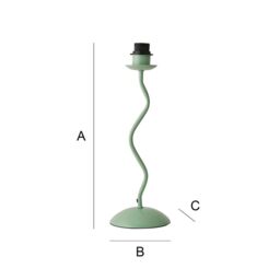 ValueLights Wiggle Moss Green Metal Table Lamp Base - thumbnail 6
