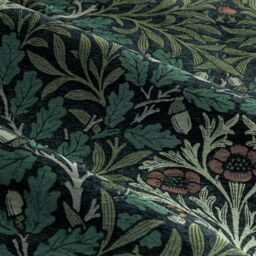 Morris & Co Acorn Multi Floral Jacquard Room Darkening Pencil Pleat Curtains in Green - Size: 168 cm width x 229 cm drop - thumbnail 5